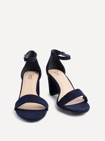 Legacy Wide Fit Navy Faux Suede Block Heels