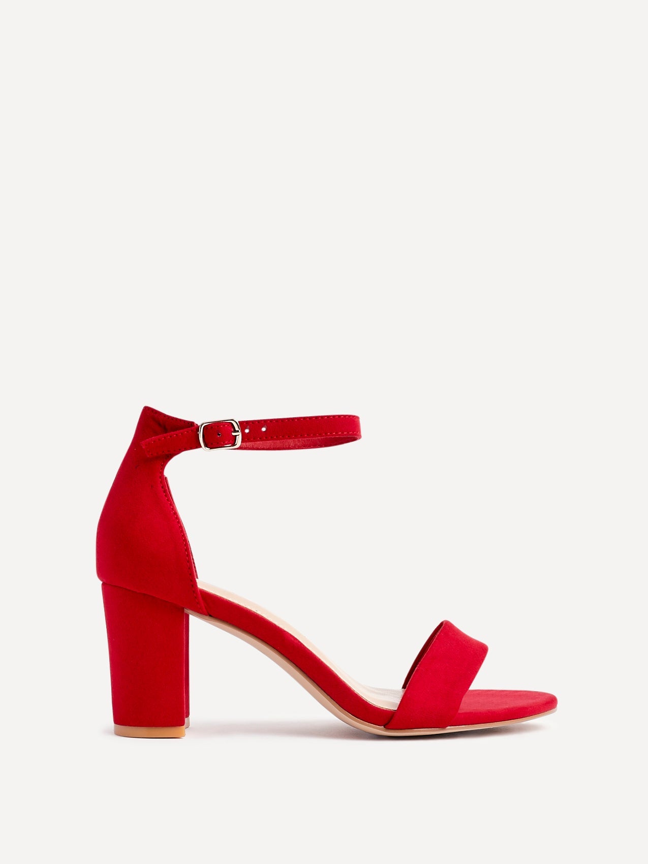 Legacy Wide Fit Red Faux Suede Block Heels
