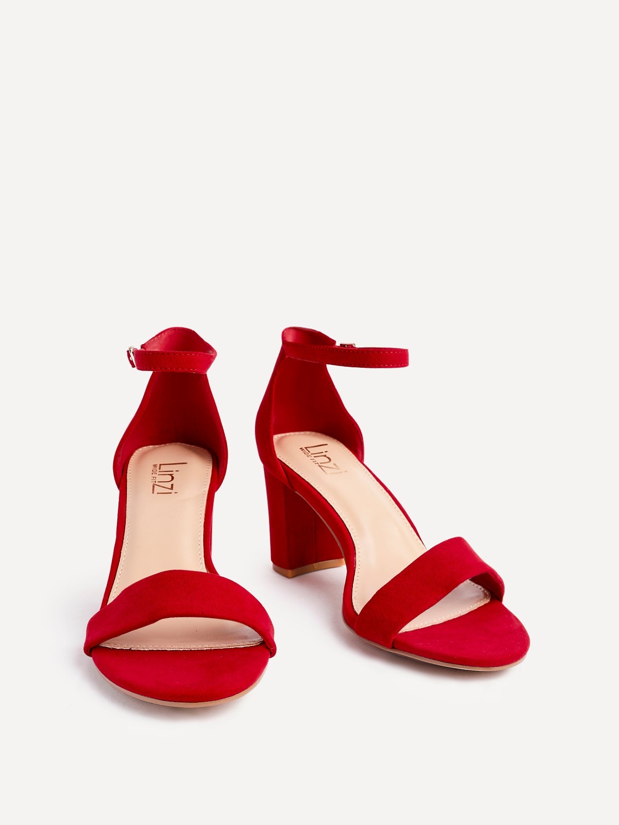 Legacy Wide Fit Red Faux Suede Block Heels