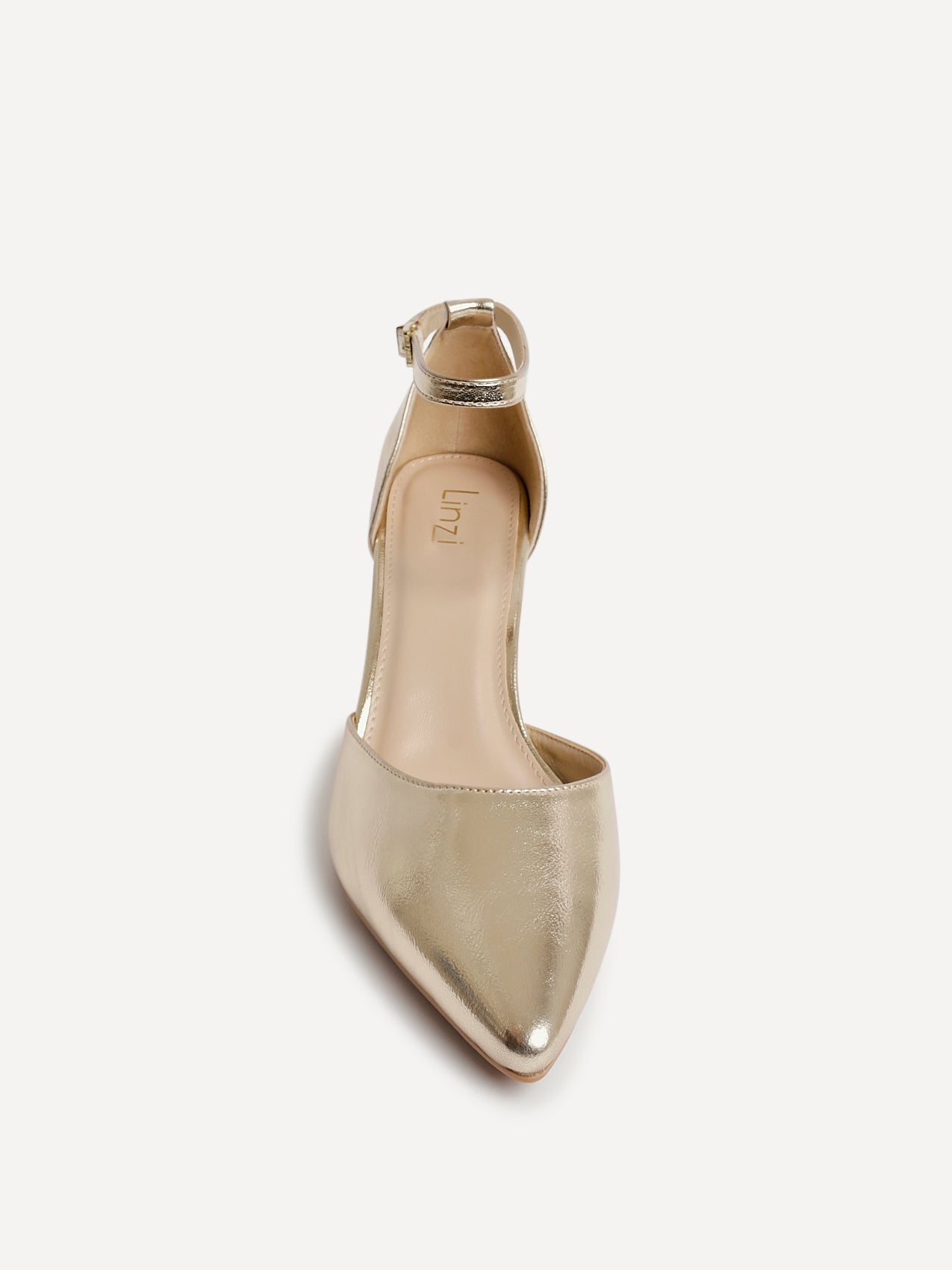 Leona Gold Faux Leather Court Heels
