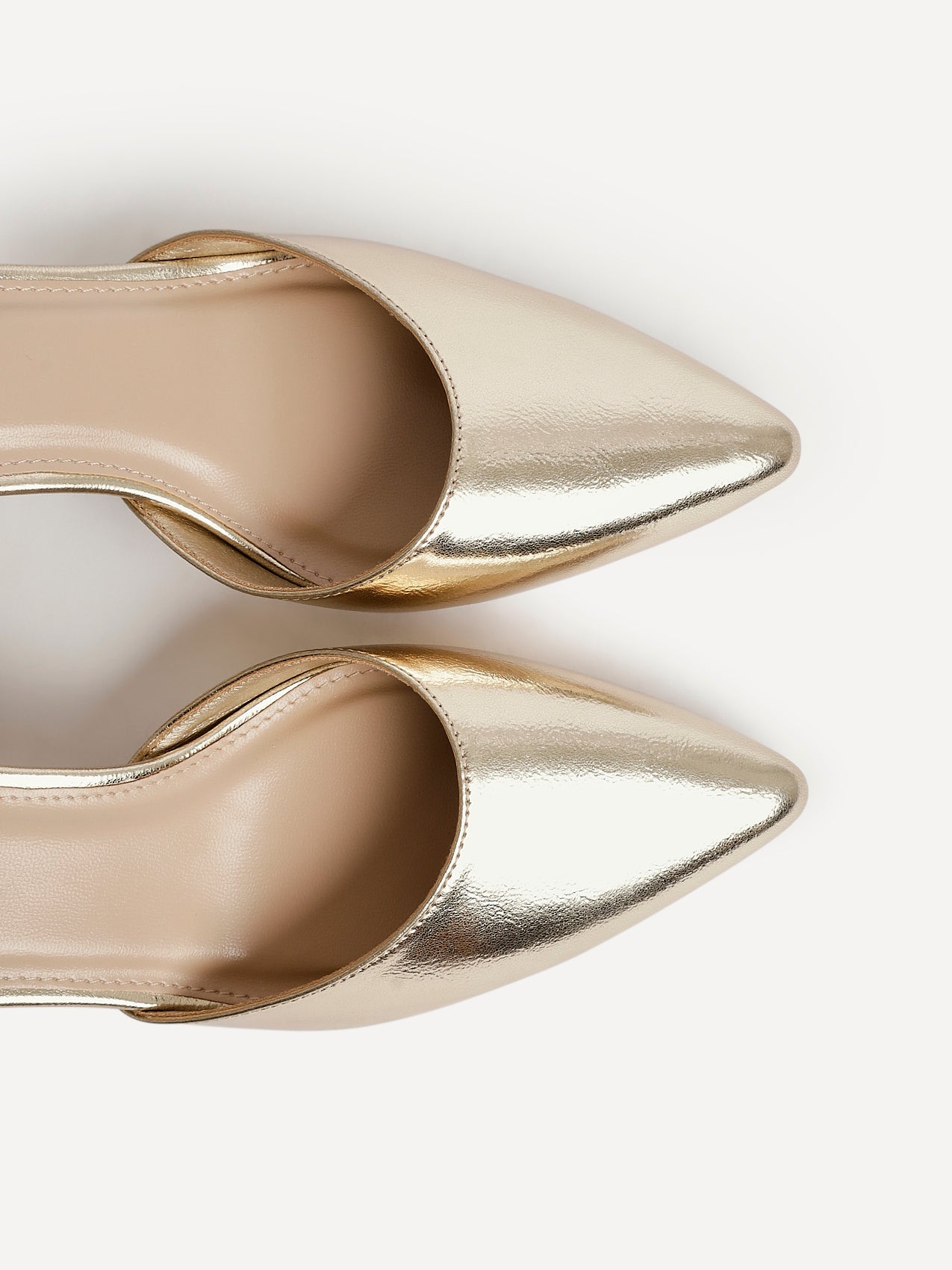 Leona Gold Faux Leather Court Heels