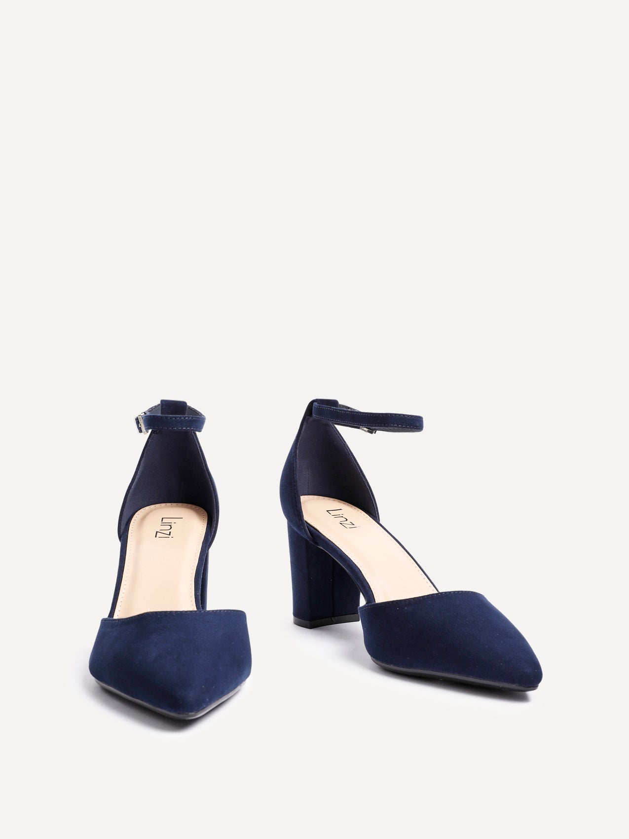 Leona Navy Faux Suede Court Heels