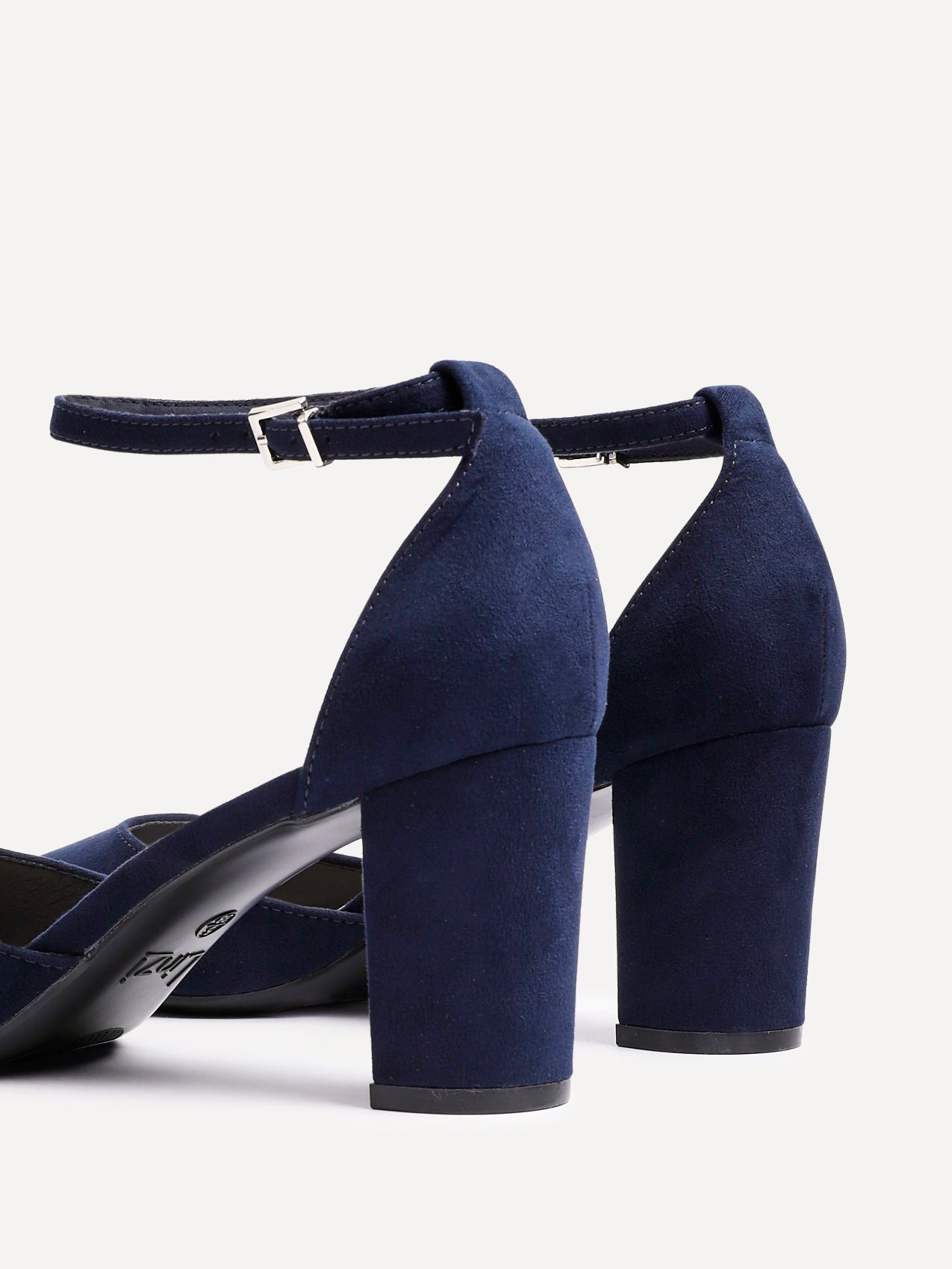 Leona Navy Faux Suede Court Heels