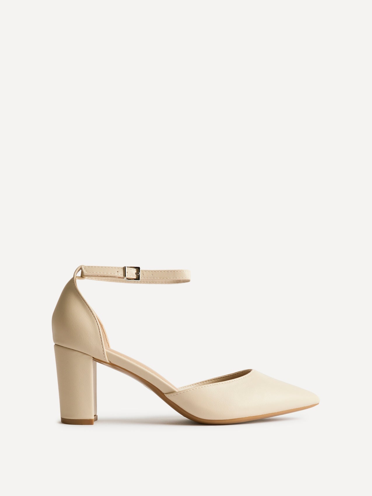 Leona Nude Faux Leather Court Heels