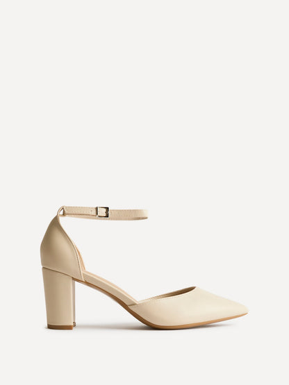 Leona Nude Faux Leather Court Heels