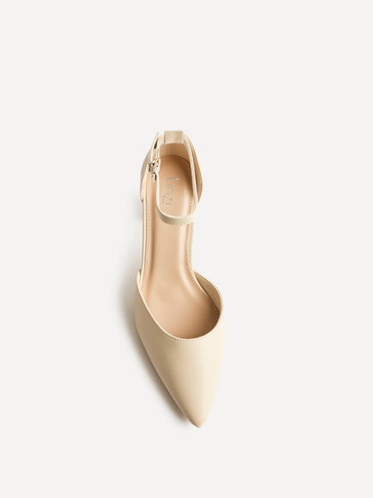 Leona Nude Faux Leather Court Heels