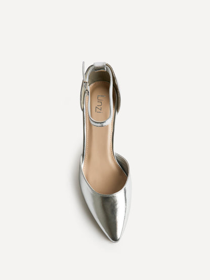 Leona Silver Faux Leather Court Heels
