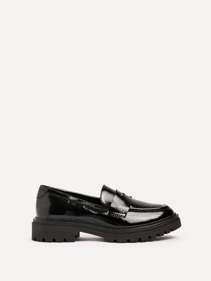 Lesson Black Patent Chunky Loafers