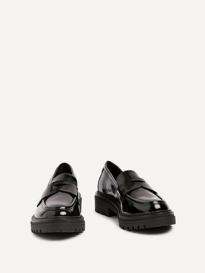 Lesson Black Patent Chunky Loafers
