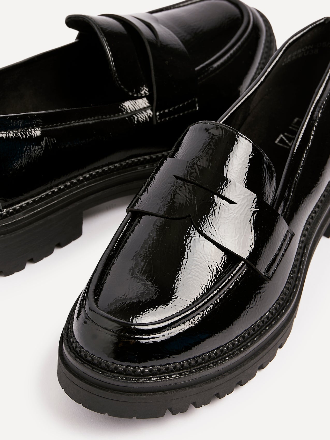 Lesson Black Patent Chunky Loafers