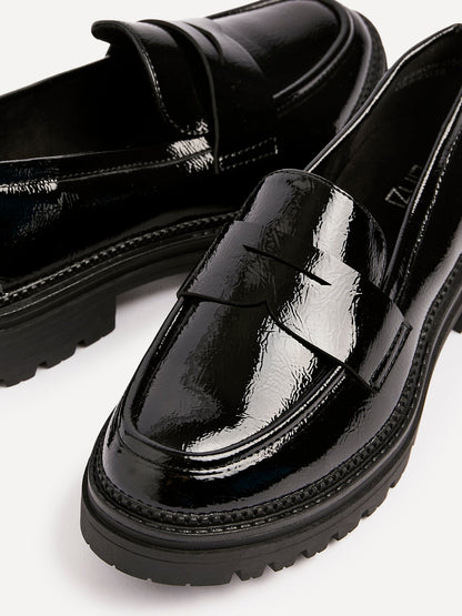 Lesson Black Patent Chunky Loafers