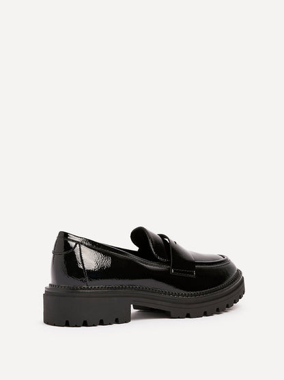 Lesson Black Patent Chunky Loafers