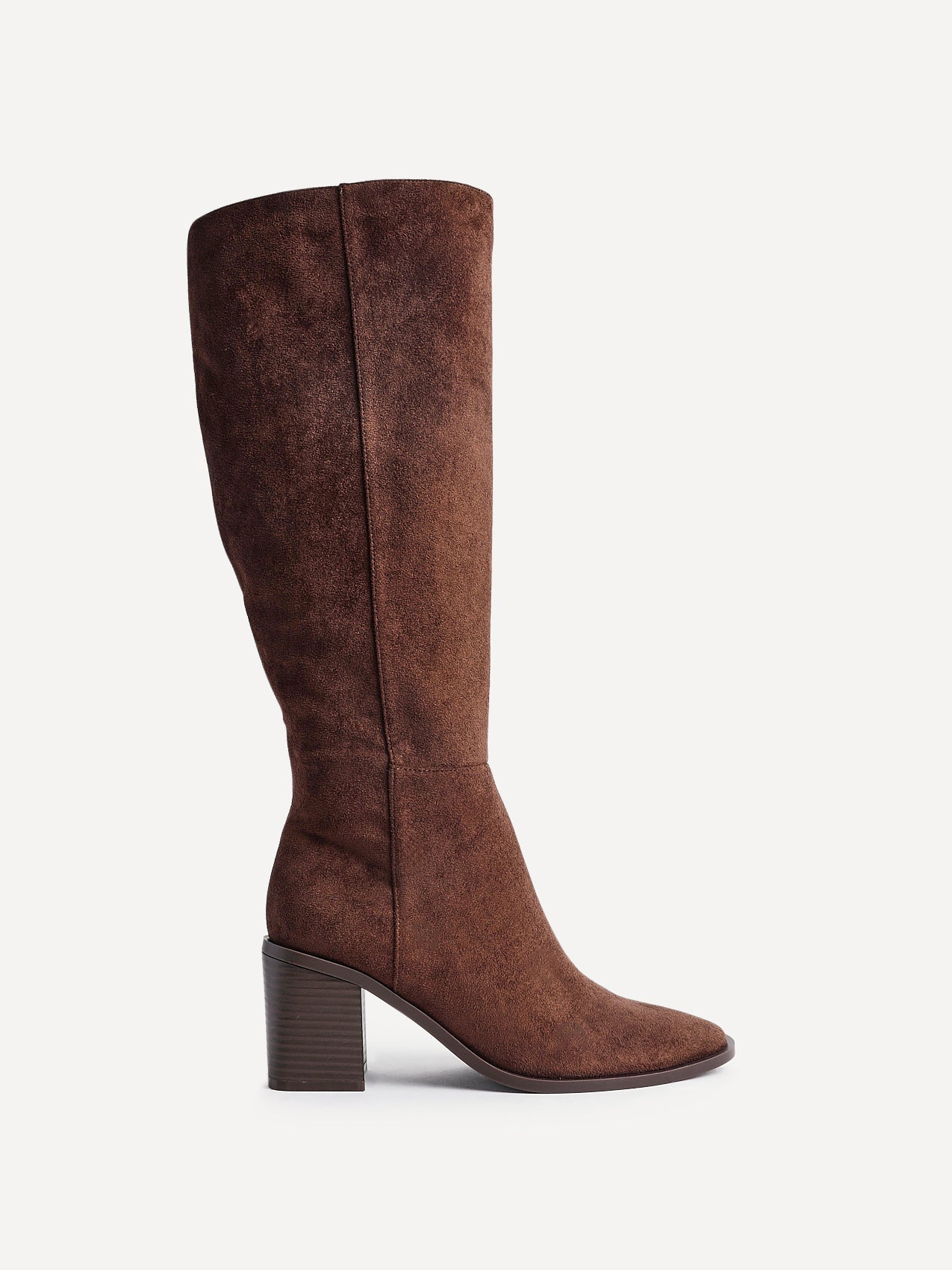 Levine Brown Block Heeled Long Boots