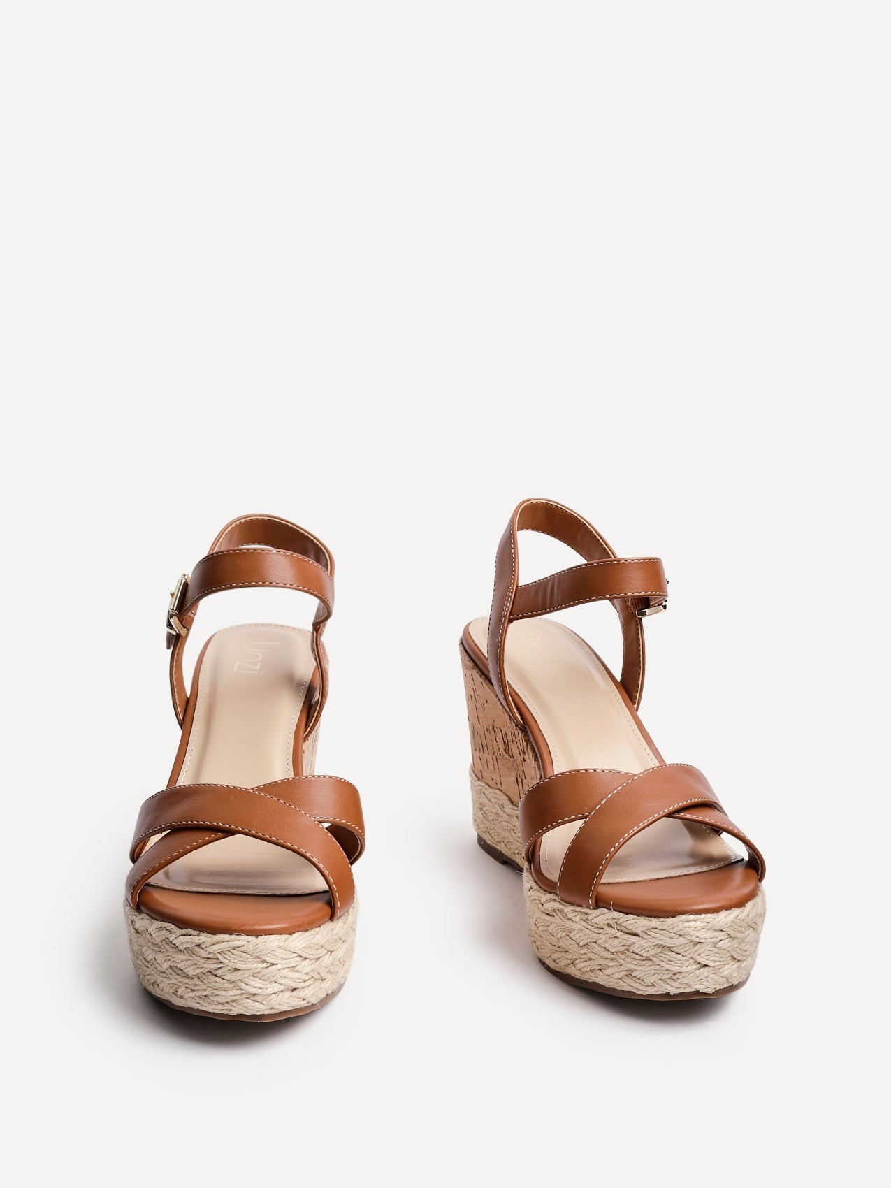 Lilia Tan Crossover Cork Wedges