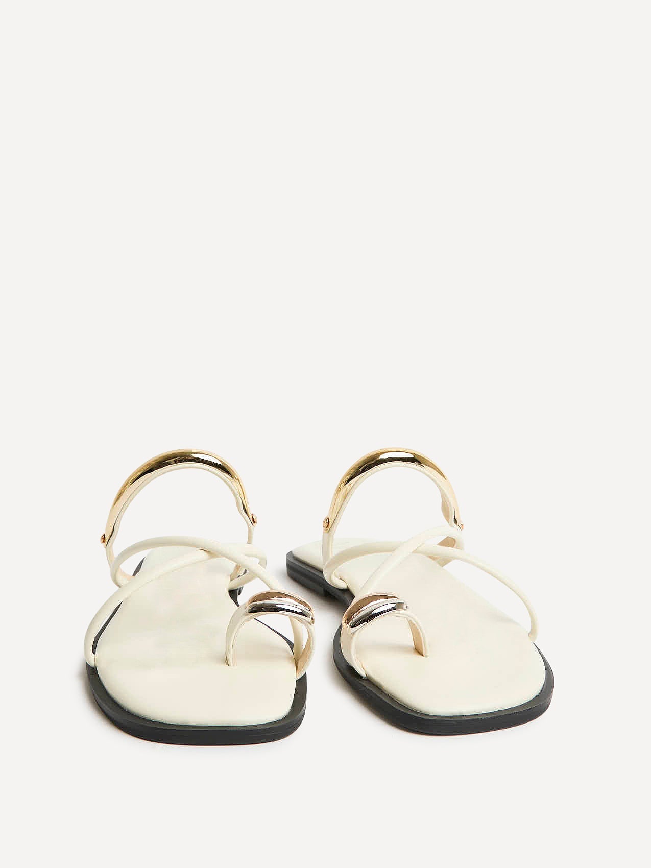 Lillie Ivory Toe Ring Flat Sandals