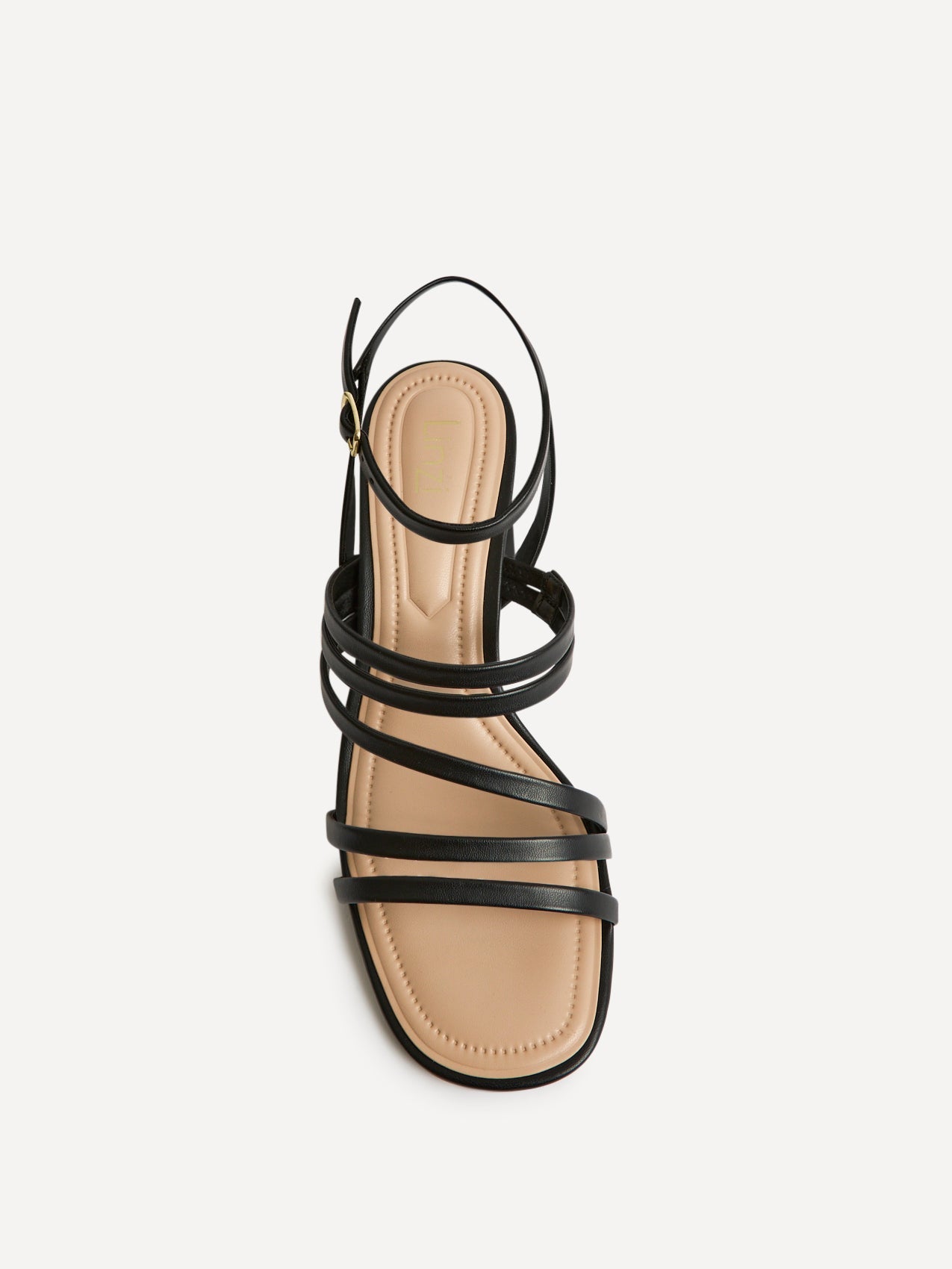 Liora Black Faux Leather Heeled Sandals