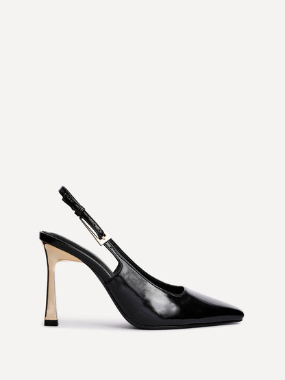 Lizzie Black Stiletto Court Heels