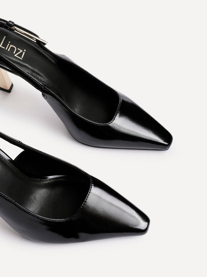Lizzie Black Stiletto Court Heels