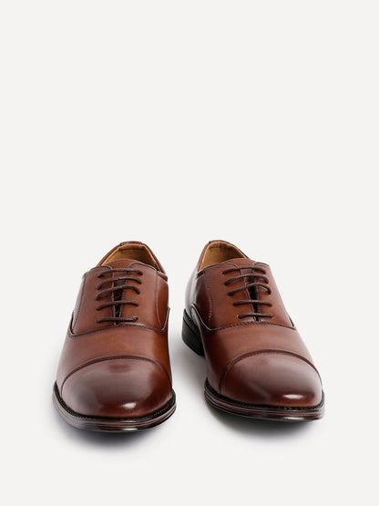 Lorenzo Mens Brown Faux Leather Shoes