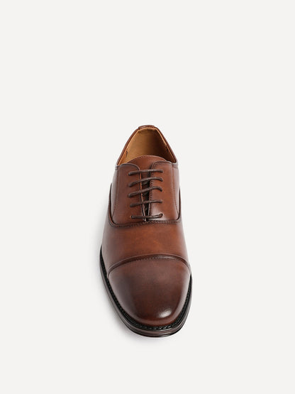 Lorenzo Mens Brown Faux Leather Shoes