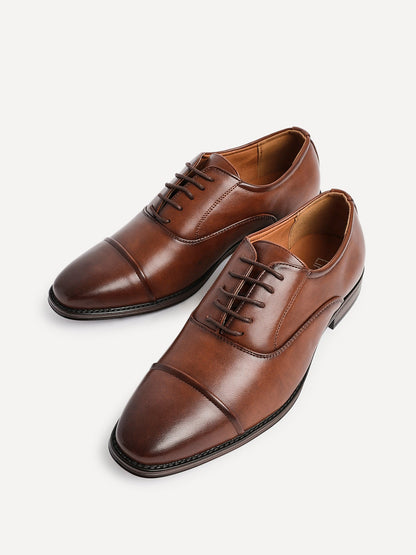 Lorenzo Mens Brown Faux Leather Shoes