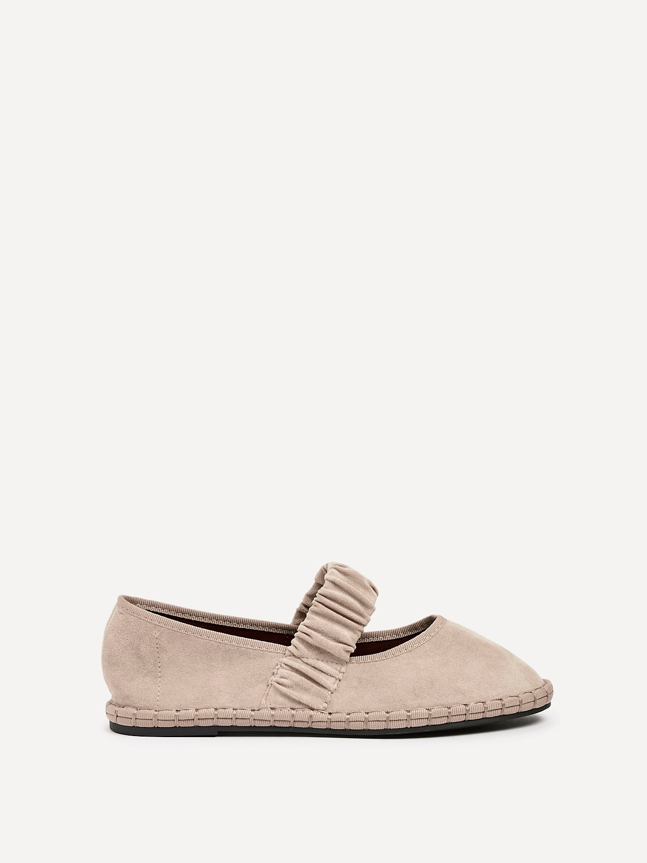 Lorella Beige Faux Suede Mary Jane Pumps