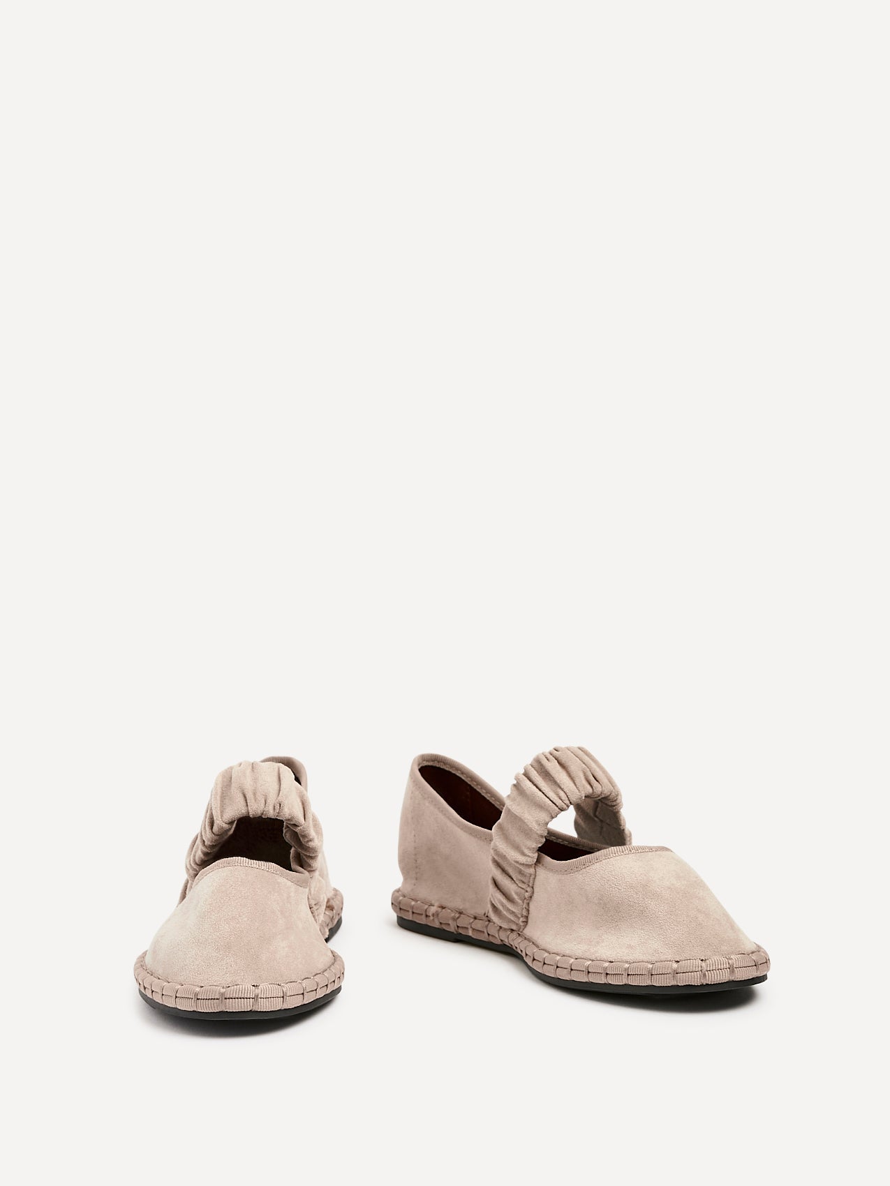 Lorella Beige Faux Suede Mary Jane Pumps