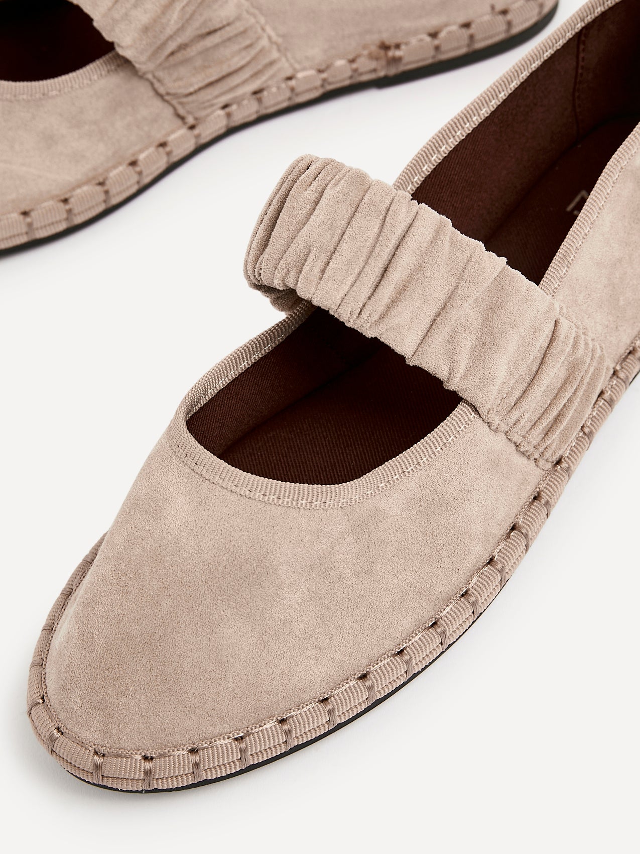 Lorella Beige Faux Suede Mary Jane Pumps