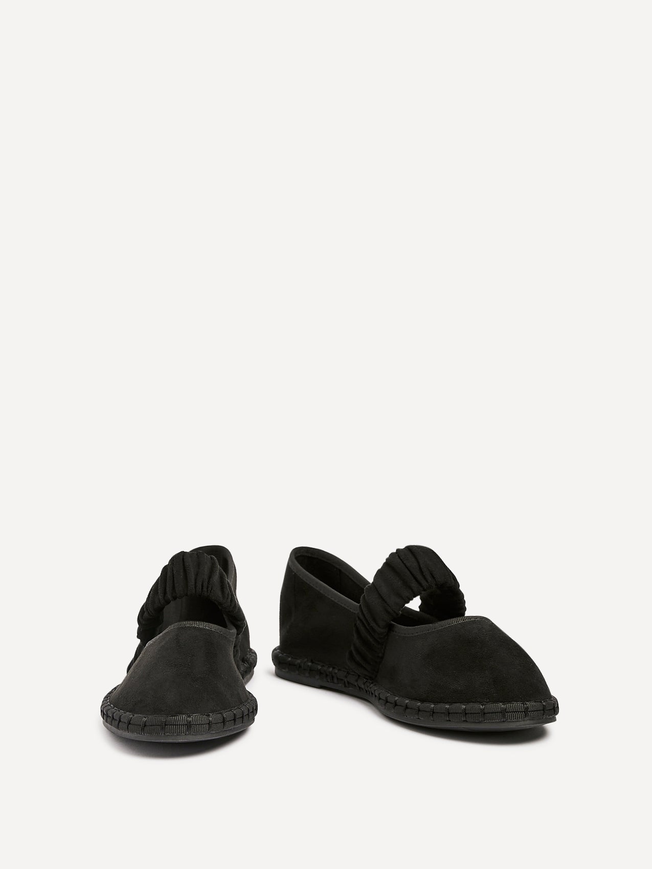 Lorella Black Faux Suede Mary Jane Pumps