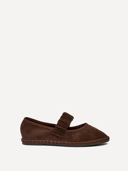 Lorella Brown Faux Suede Mary Jane Pumps
