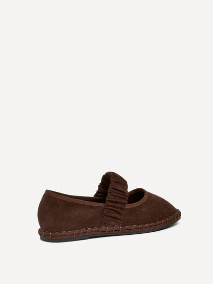 Lorella Brown Faux Suede Mary Jane Pumps