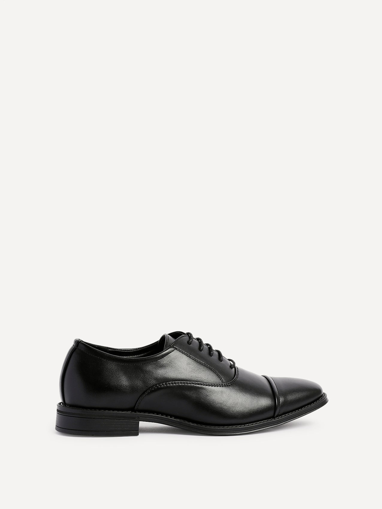 Lorenzo Mens Black Faux Leather Shoes