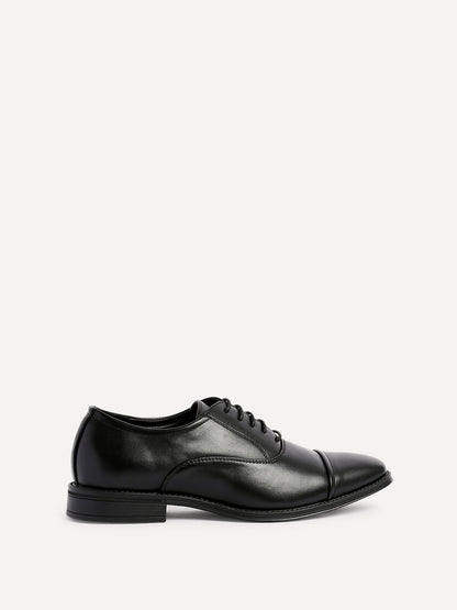 Lorenzo Mens Black Faux Leather Shoes