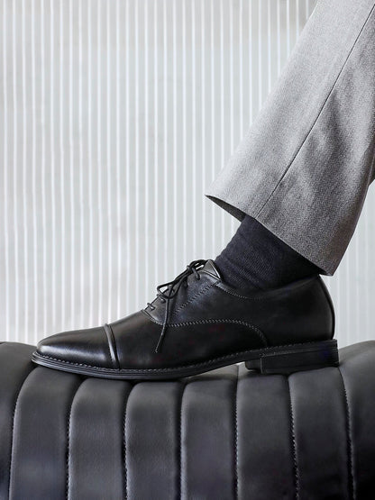 Lorenzo Mens Black Faux Leather Shoes