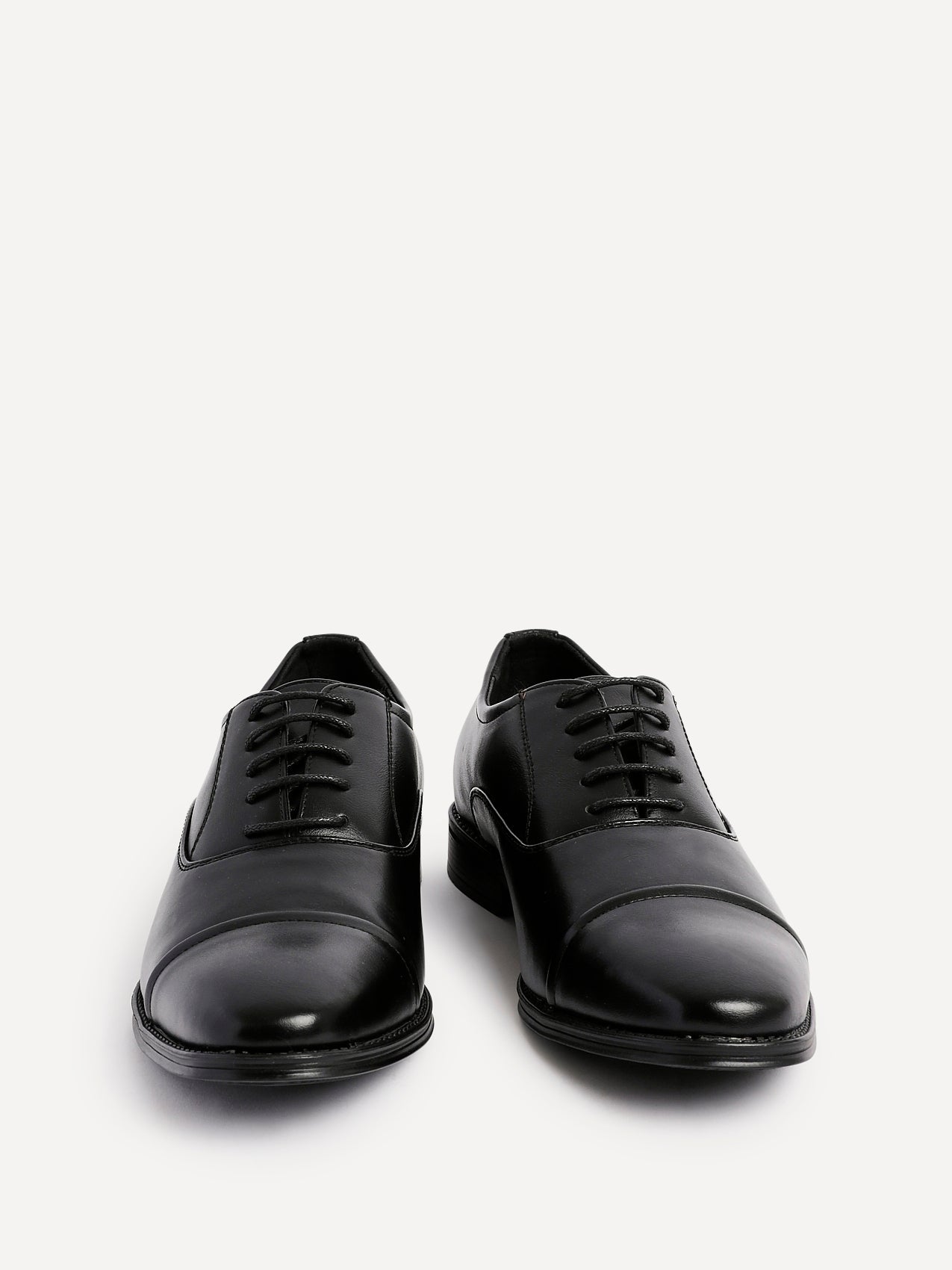 Lorenzo Mens Black Faux Leather Shoes