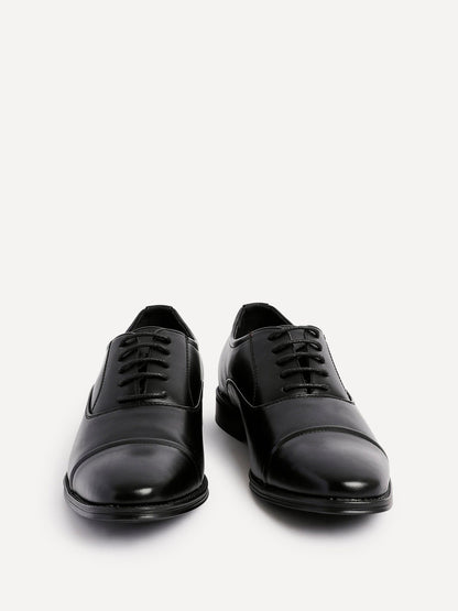 Lorenzo Mens Black Faux Leather Shoes