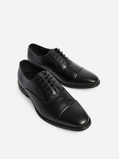 Lorenzo Mens Black Faux Leather Shoes