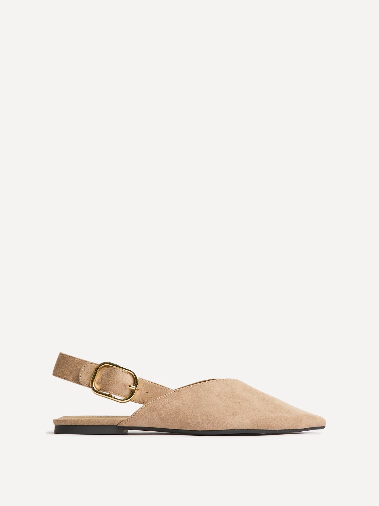Lorna Beige Faux Suede Ballet Flats