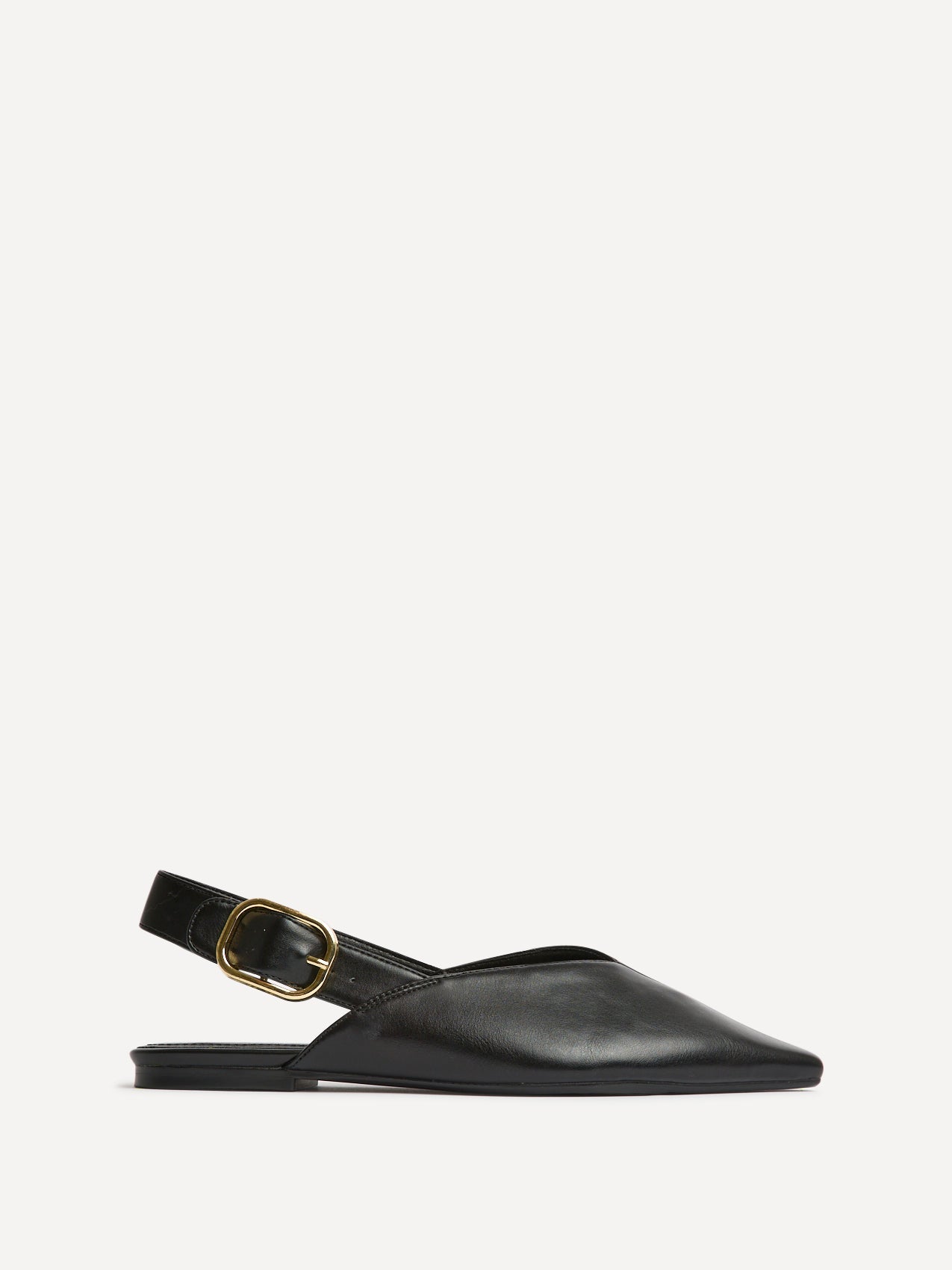 Lorna Black Faux Leather Ballet Flats