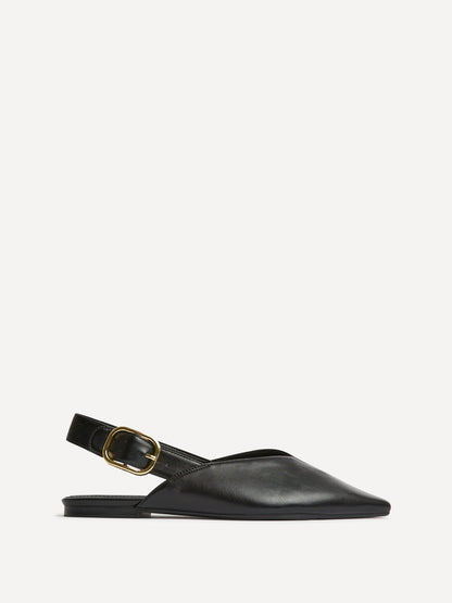 Lorna Black Faux Leather Ballet Flats