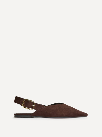 Lorna Brown Faux Suede Ballet Flats