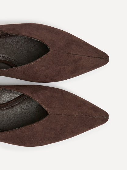 Lorna Brown Faux Suede Ballet Flats