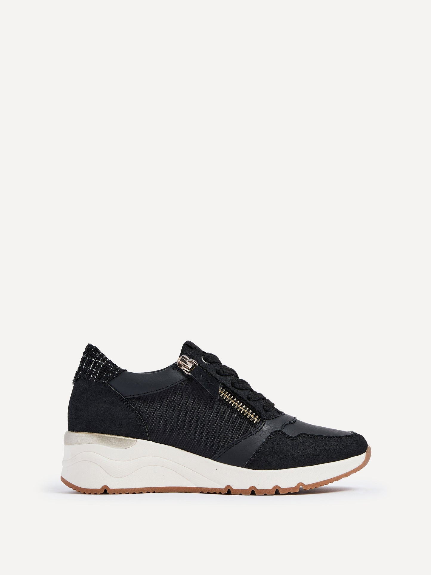 Luca Black Wedge Trainers