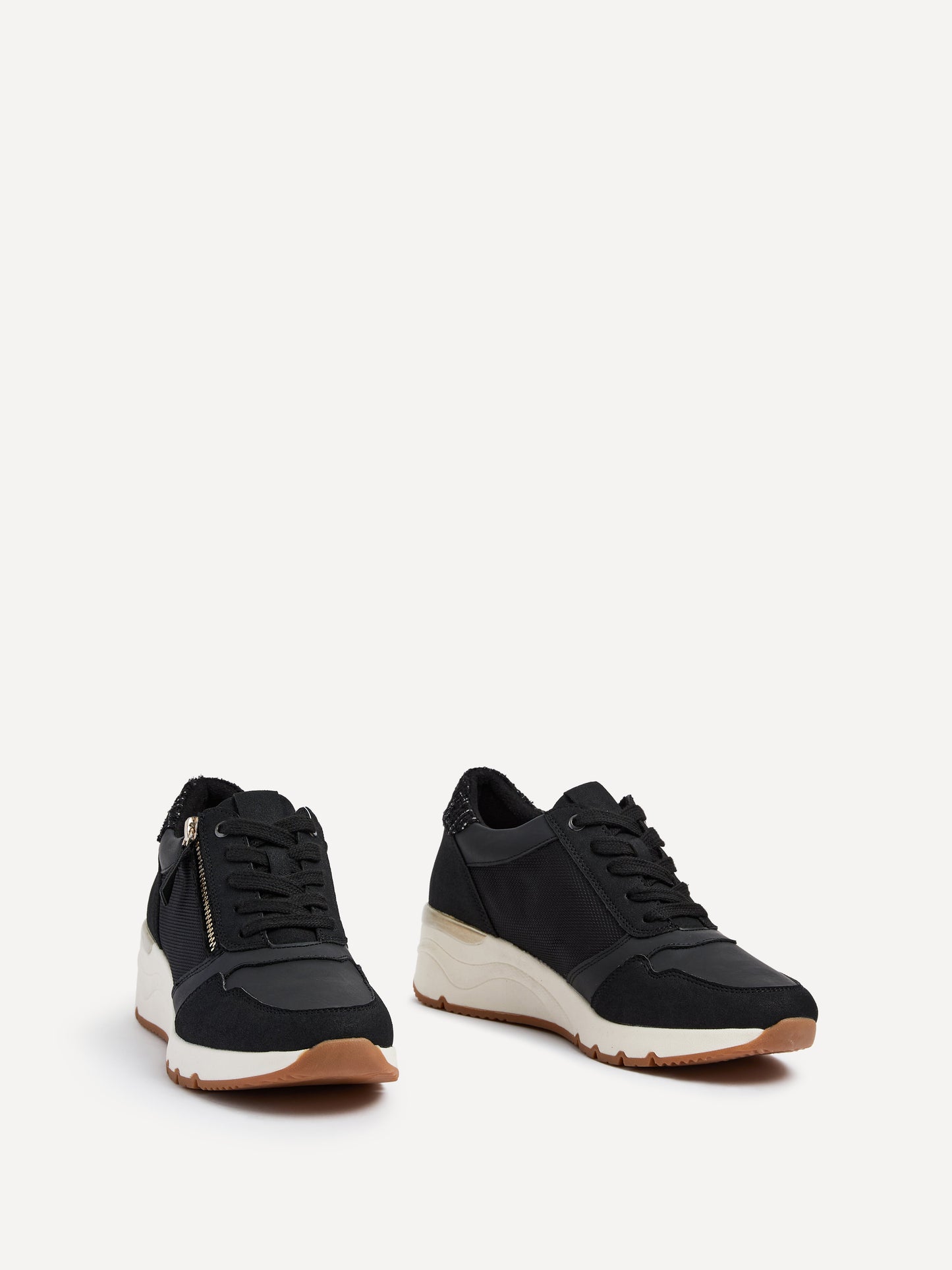 Luca Black Wedge Trainers