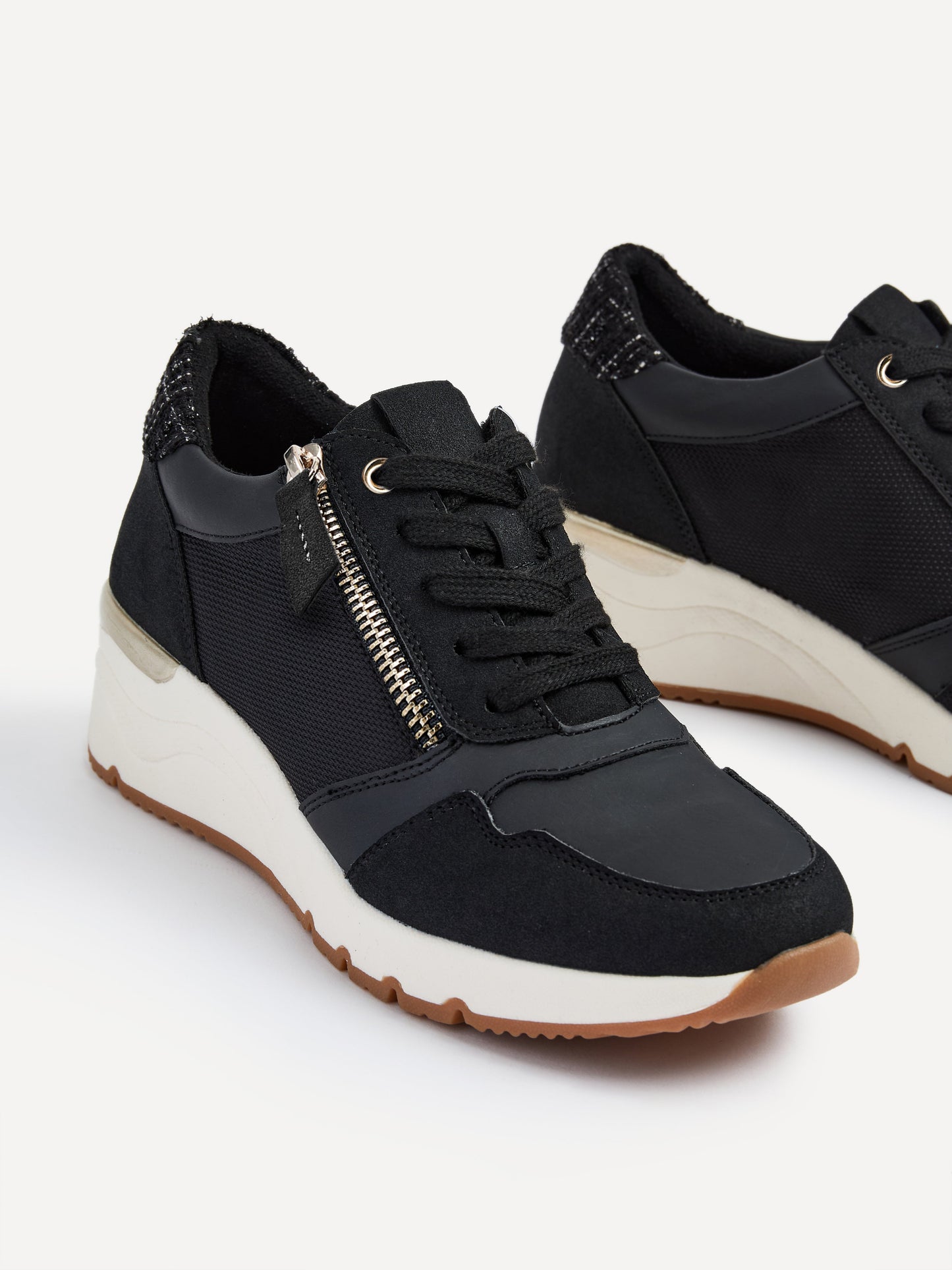 Luca Black Wedge Trainers