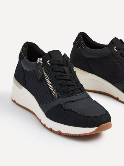 Luca Black Wedge Trainers