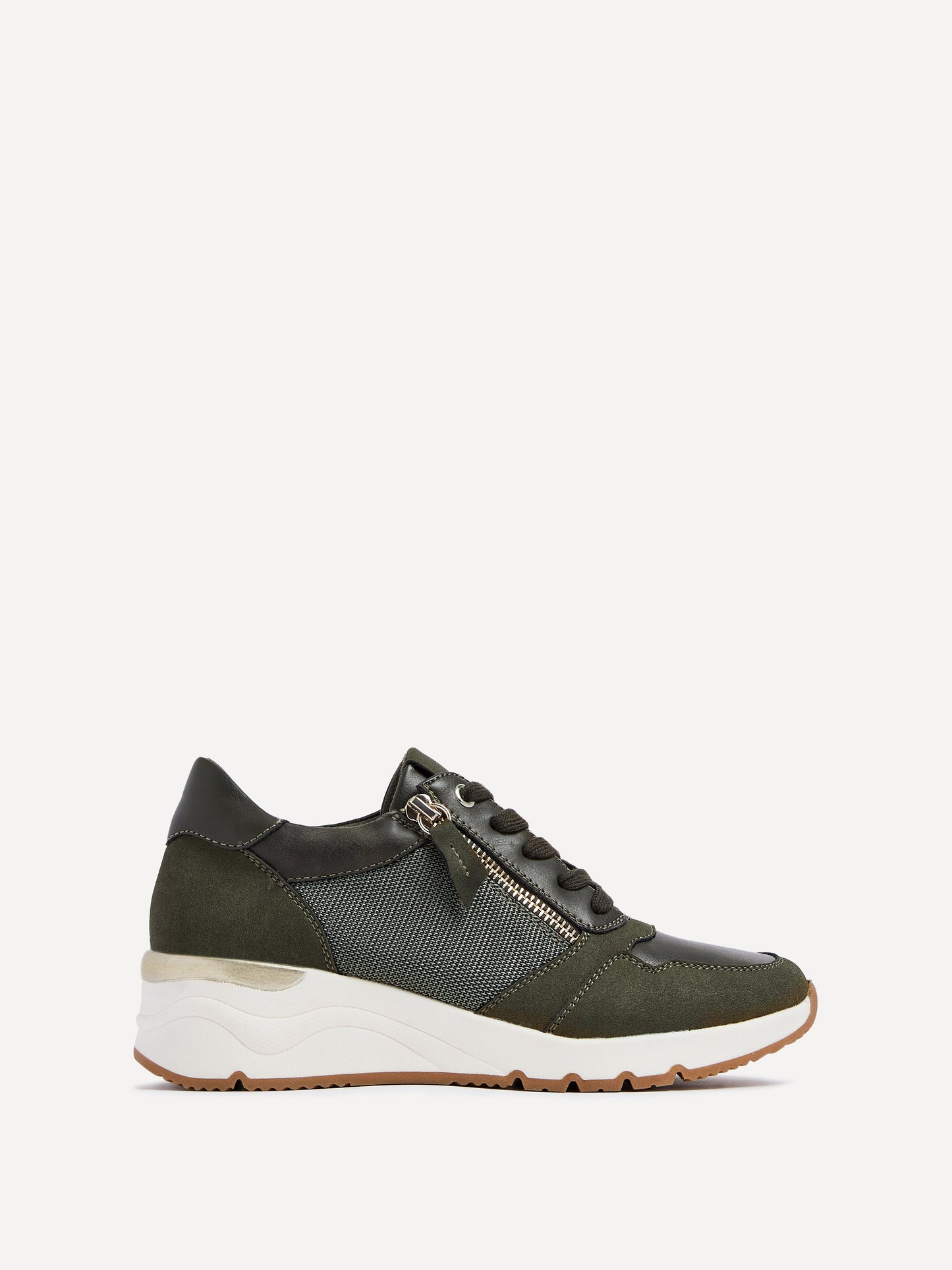 Luca Khaki Wedge Trainers