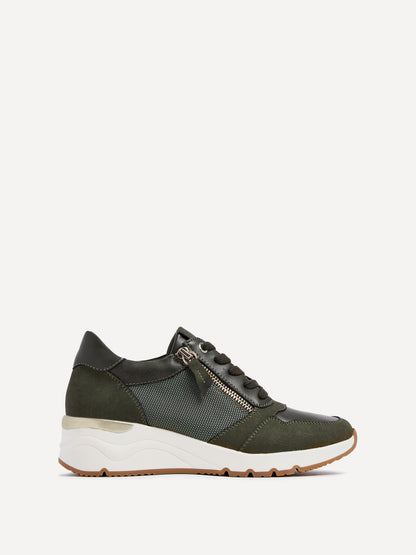 Luca Khaki Wedge Trainers