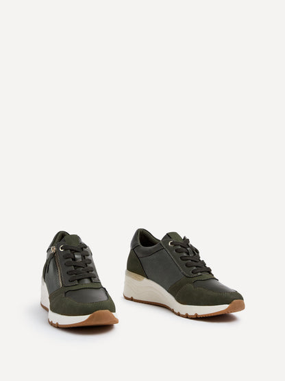 Luca Khaki Wedge Trainers