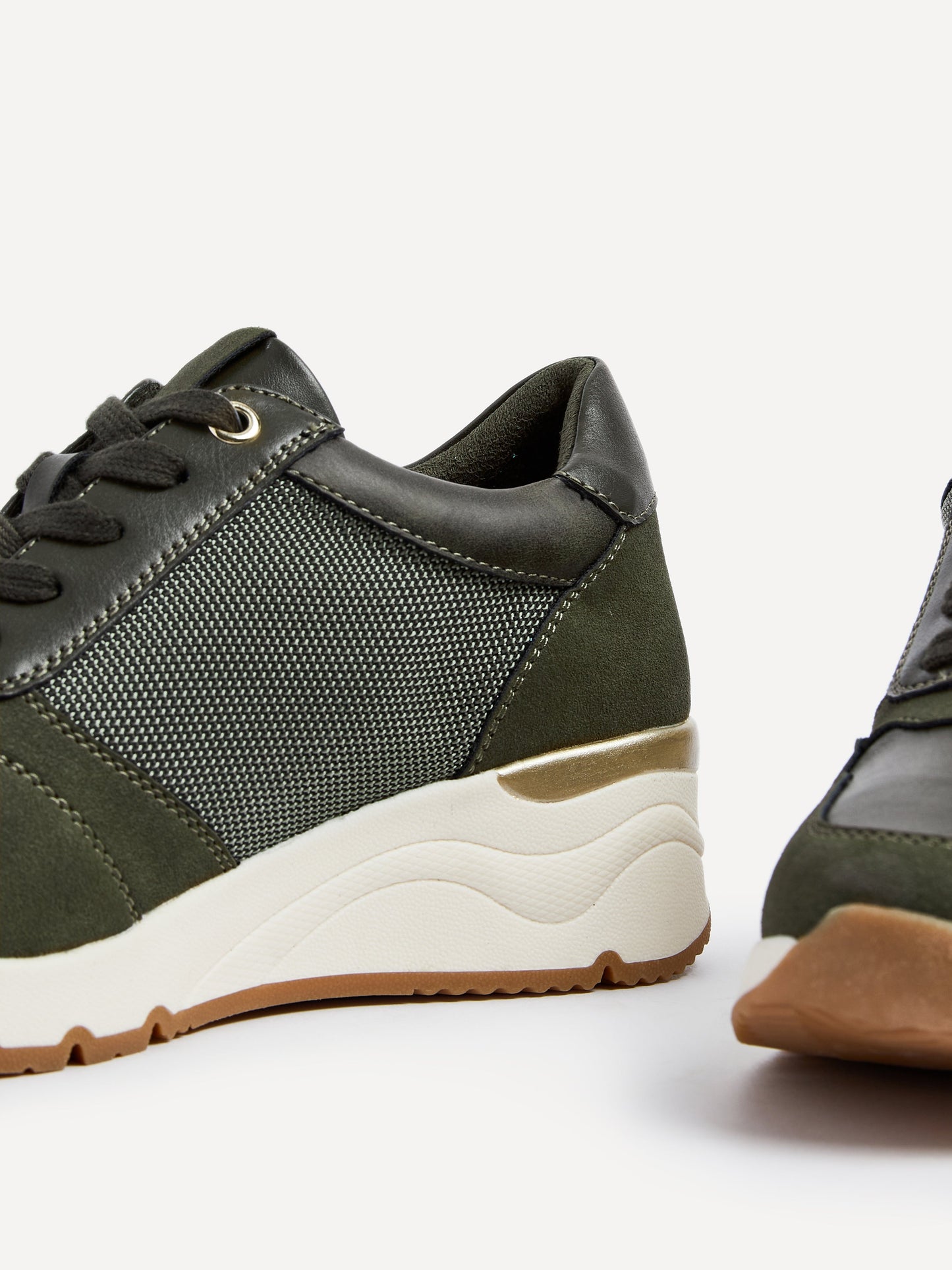 Luca Khaki Wedge Trainers